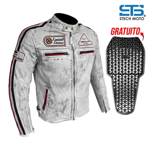 Giubbotto moto pelle da - pelle,