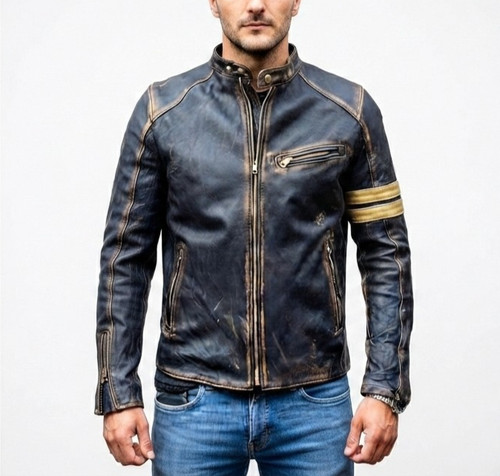 Giacca pelle uomo - , invecchiata